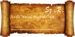 Székely Richárd névjegykártya